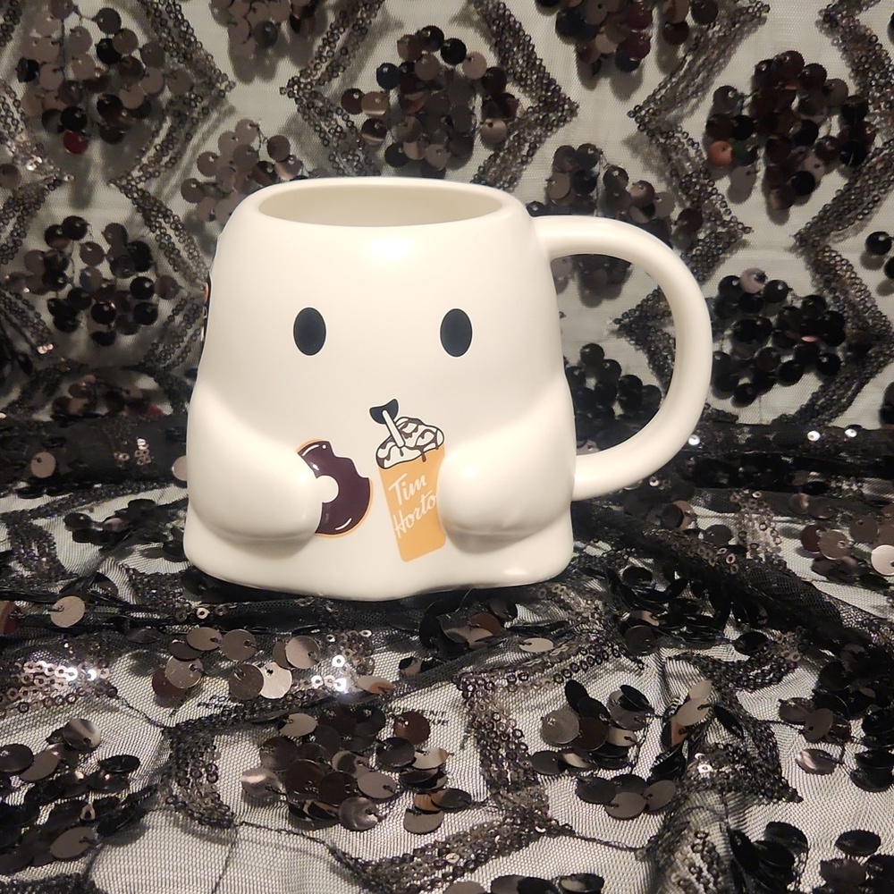 👻2024 Tim Hortons Holiday Coffee Mug Ghost Halloween Color Changing NEW